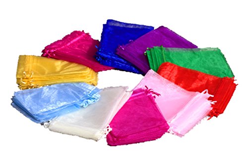 EDENKISS drawstring Organza Jewelry Pouch Bags (Mixed, 5X7'')