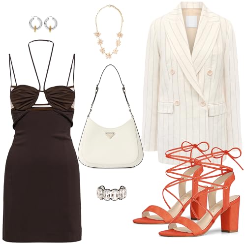 Allegra K Women's Lace Up Block High Heels Sandals2