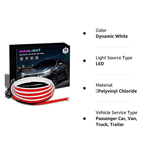 Car Hood Light Strip, 79 Inch Led Strip Lights For Car Hood Universal Engine Hood Guide Decorative Light Bar 12V Flexible Headlight Waterproof Daytime Running Light Strip For Cars,Suvs,Trucks (White)… #TOP7