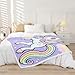 Cartoon Unicorn Throw Blanket,Cute Rainbow Stars Fleece Blanket for Bedroom Decor,Girly Princess Gifts Super Soft Blanket for Sofa Couch for All Seasons,Baby (30 x 40 Inches)