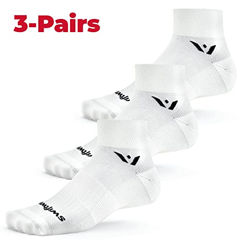 Swiftwick- Aspire Two (3 Pairs) Running & Cycling Socks, Firm Compression Fit (White, Medium) #TOP1