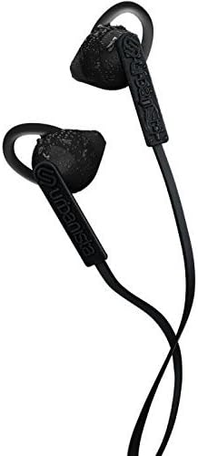 Urbanista Rio - Wired Sports Stereo Earbuds Headphones, IPX5, In-line Microphone and Control button for Call and Music, Non-tangle Flat Cable, 3.5mm AUX device compatible - Dark Clown