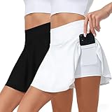 2 Pcs Falda Padel Mujer Falda Pantalon Mujer Deporte Pantalones Cortos Integrados Ideales para Diversas Ocasiones como Tenis Ciclismo Running IR a La Escuela Viajar y Fiestas Negro Blanco Talla M