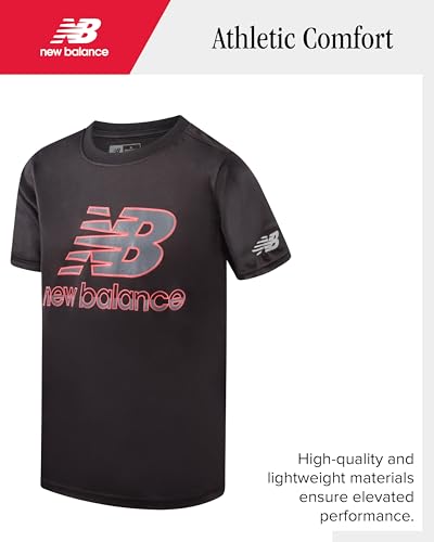 Image of New Balance Boys Shorts Set - 2 Piece Active Performance Athletic Shirt and Basketball Gym Shorts with Pockets
