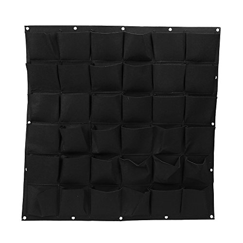 Atyhao Planting Bags - 36 Pockets Outdoor Vertical Greening Flower Hanging Wall Garden Plant Grow Felt Bags(Black)