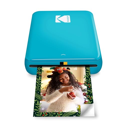 KODAK Step Instant Photo Printer, Zink 2x3” Color Sticky-Back Photos, Bluetooth Compatible with iOS & Android Devices, Editing App, Blue