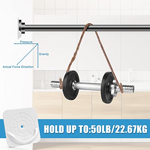 Adhesive Shower Curtain Rod Holder, Shower Rod Holders For Wall, 4 Pack Shower Rod Mount Retainer, No Drilling, Stick On, Waterproof, White And Black (Rod Not Included) #TOP6