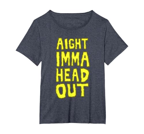 Aight Imma Head Out Meme T-Shirt, Women's Plus, Heather Blue, 3X