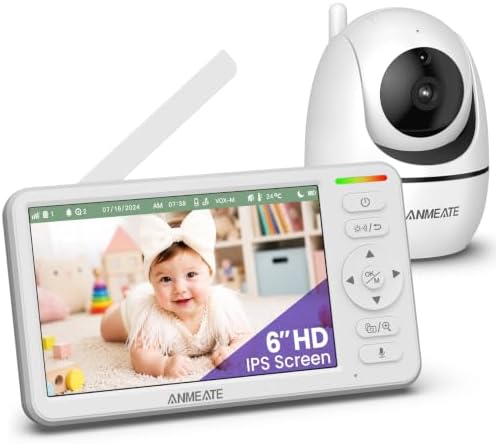 ANMEATE 6" Video Baby Monitor with Camera and Audio No WiFi
