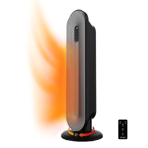 Cecotec Calefactor cerámico de baño ReadyWarm 2000 Max Box Ceramic con 2000 W, pantalla LED, mando a distancia y protección IPX2, 20 m2, Mando + Control táctil