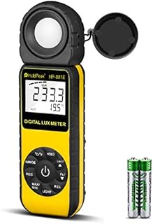 Light Meter-HOLDPEAK 881E Digital Illuminanc/Light Meter with 0.01~300,000 Lux (0.01~30,000 FC) Measuring Ranges and 270° ...