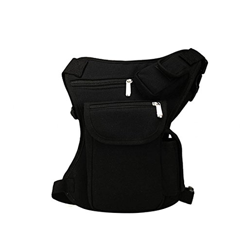 Alforjas de tela ao ar livre para cintura, para running, ciclismo ou andar de moto, cor preta, cor preta, tamanho único