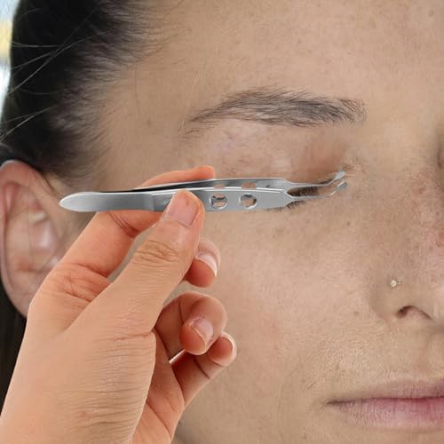 Pinzas de párpados de acero inoxidable punta lisa para cuidado ocular multifuncional profesional 6