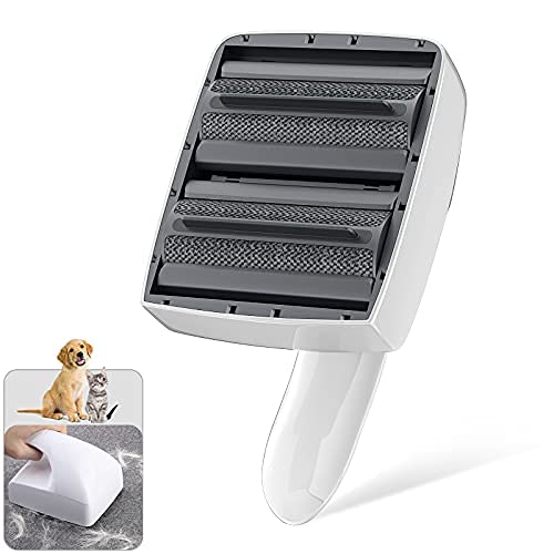 SPOFLY Rouleau à double roue pour enlever les poils de chien et de chat (blanc) Cover