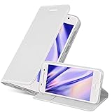 cadorabo Coque pour HTC One A9 en Classy Argent   Housse Protection avec Fermoire Magnétique, Stand Horizontal et Fente Carte   Portefeuille Etui Poche Folio Case Cover