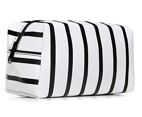 HOYOFO Makeup Pouch Travel Cosmetic Bag Daily Essentials Storage Handbag, Black
