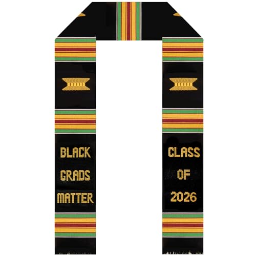 Black Grads Matter 2026 Authentic Handwoven Kente Cloth Graduation Stole, Authentic African Art Stole, Kente Graduation Stole 2026