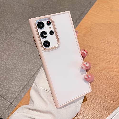 Coque appareil photo métal Samsung Galaxy S22 Plus protection arrière souple rose