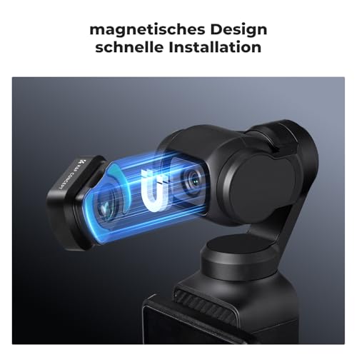 K&F CONCEPT 6 Stück Filter Set kompatibel mit DJI Osmo Pocket 3/4, 1.2X Anamorphot-Objektiv+ Weitwinkel-Objektiv+ 10X Makro-Objektiv+ ND8+ND32+ND128, Osmo Pocket 3 Zubehör, Osmo Pocket 4 Zubehör