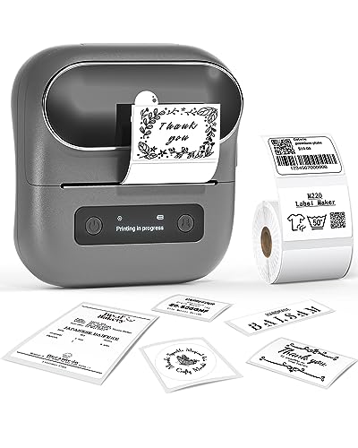 Phomemo M220 Imprimante d'étiquettes Thermique Bluetooth Étiqueteuse pour Codes à Barres,...