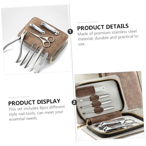 Set de manucure Anneome en acier inoxydable avec sa pochette en cuir élégante