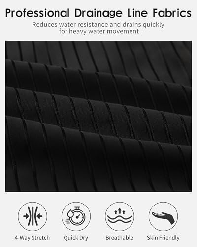 beautyin Women's One Piece Boyleg Bathing Suit Water Aerobics Swimsuits Racing Swimwear Black