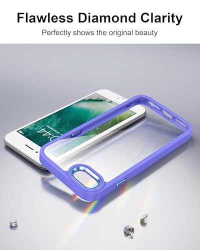 Image of HOOMIL for iPhone SE 3rd /2nd Gen, iPhone 7 /iPhone 8, Non-Yellowing, Drop Protection, Anti-Scratch Transparent Hard Back Phone Cover - Light Purple
