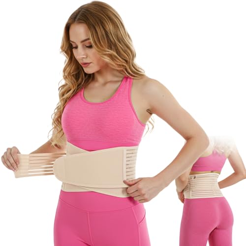 Image of APLZGMG Back Brace for Lower Back Pain, Skin Tone Back Support Brace, Adjustable Back Support Belt for Men and Women, L/XL Backbrace for Lumbar Pain Relief (Waist Sizes from 85-94cm and 95-110cm) (L)