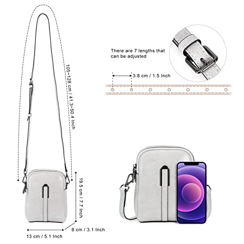 HUA ANGEL Handy Umhängetasche mit Geldbörse Damen Leder modern Crossbody Handy Tasche Umhänge Mädchen kleine Handtasche Damen mit Langem Riemen für Sportlich Reisen Dating Arbeit – Bild 5