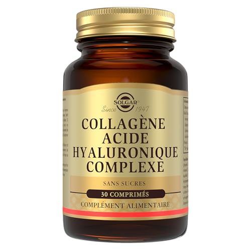 Solgar Collagène Acide Hyaluronique Complexe - Beauté de la peau - Rides et ridules - Avec Vitamine C et Chondroïtine - Complément Alimentaire - Flacon de 30 comprimés