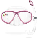 Cressi Combo Set Estrella + Mexico Conjunto Combinado de máscara de Buceo y Snorkel, Perla México, Unisex Adulto, Transparente/Rosa, Talla Única