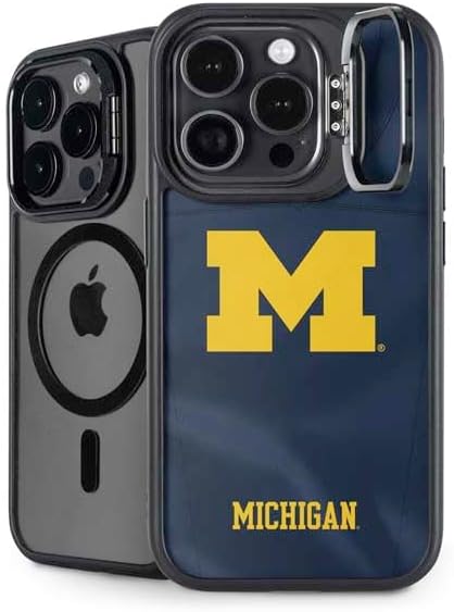 Skinit Kickstand Phone Case Compatible with iPhone 16 Pro - Officially Licensed University of Michigan M Logo Design