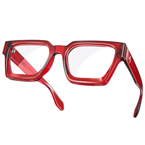 VISOONE Blue Light Blocking Glasses Rectangle Chic Preppy Look MultiColor Frame for Women Men RIVER