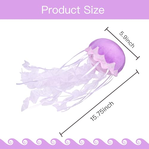 Lilizzhoumax Simulation Jellyfish Plush Toy 15cm/6", Realistic Stuffed Animal, Cute Hangable, Super Soft Sea Animal Home Decoration Toy - Image 3