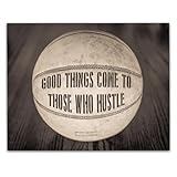 Basketball - Good Things Come To Those Who Hustle - 11x14 Unframed Art Print - Great Boy's/Girl's Room Decor and Gift Under $15 for Basketball Fans