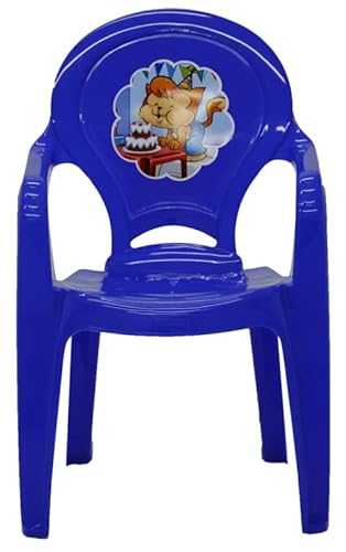 Cadeira Plástica Monobloco com Braços Infantil com Adesivo Catty Tramontina Azul