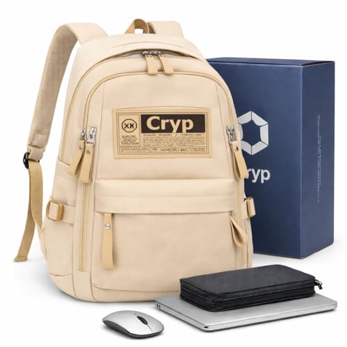 Mochila Reforçada Masculina Feminina Grande para Notebook 15.6”, Bege