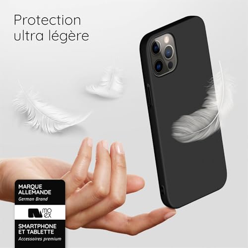 Coque iPhone 12 et 12 Pro MoEx rigide noir mat métallisé protection ultra fine