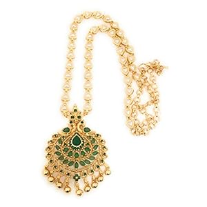 Sasitrends One Gram Micro Gold Plated Peacock Pendant Pearl Chain Necklace for Women and Girls 4 41DAESdNbXL. SL500 . SS300