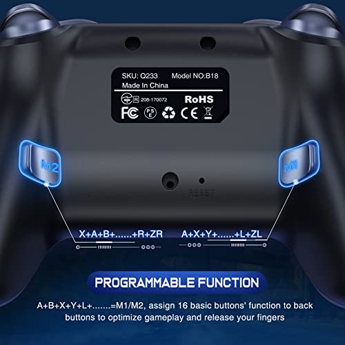 Wireless Switch Controller For Switch/Lite/Oled Controller, Switch Controller With A Mouse Touch Feeling On Back Buttons, Extra Switch Pro Controller With Wake-Up,Programmable, Turbo Function #TOP2