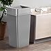SunSierra [Grey] 50 Gallon Square Commercial Garbage Can & Swing Lid, Indoor/Outdoor Industrial Trash Can, Heavy-Duty Garbage Bin for Commercial Facilities/Warehouse/Restaurant