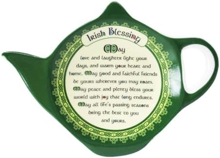 New Bone China Teabag Holder With Irish Blessing, 8Cmx11Cm image 4