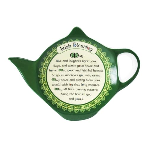 New Bone China Teabag Holder With Irish Blessing, 8Cmx11Cm