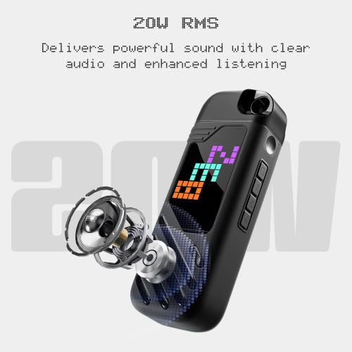 Image of Zebronics Music Bomb X50 Bluetooth Speaker, 20W RMS, Up to 7h Playback, 4000mAh, Dual Wireless Mics + Holder, Karaoke & Voice Changer, 17 Animations LED Pixel Display, BT v5.3, TWS, Type-C (Black)