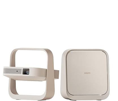 XGIMI Elfin Flip Plus Portable Projector, Google TV with Licensed Netflix, 500 ISO Lumens, 1080P Resolution Home Projector, Build-in Adjustable Stand, Lightweight and Compact Design, Screen Adaption | Google TV with Licensed Netflix, 1080P Resolution Home Projector, Lightweight and Compact Design, Screen Adaption