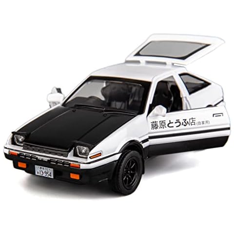 TGRCM-CZ 1/32 Toyota AE86 Initial D Model Car, Zinc Alloy Pull Back Toy car with Sound and Light for Kids Boy Girl Gift(Black) Cover