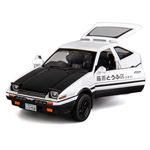 TGRCM-CZ 1/32 Toyota AE86 Initial D Model Car, Zinc Alloy Pull Back Toy car with Sound and Light for Kids Boy Girl Gift(Black)