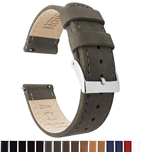 Image of BARTON WATCH BANDS - Top Grain Leather Watch Bands Compatible with Apple Watch Models - 1, 2, 3, 4, 5, 6, 7, 8, 9, 10, SE, Ultra & Ultra 2