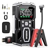 Portable Car Jump Starter with Air Compressor, ACEZUK 150PSI 8000A Jump Starter (All Gas/10.0L Diesel), 12V Battery Jump Box Car Battery Jumper Starter with 3.4' LCD Display, 2 Lights