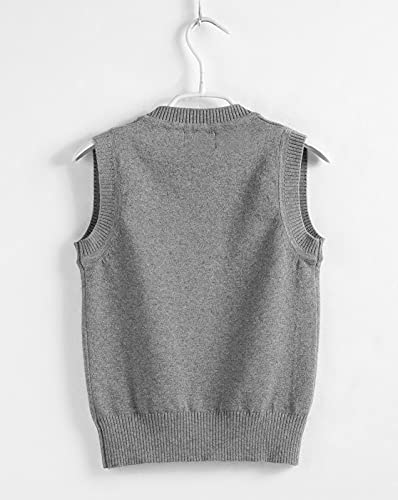 Happy Cherry Kids' Ribbed Knited Pullover Vest V Neck School Uniform Sweater Vest4